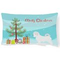 Carolines Treasures Carolines Treasures BB2954PW1216 Maltese Merry Christmas Tree Canvas Fabric Decorative Pillow BB2954PW1216